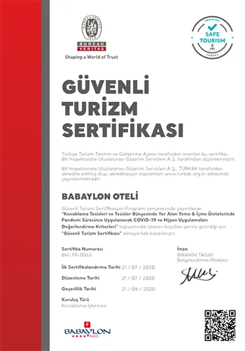 Güvenli Turizm Sertifikası